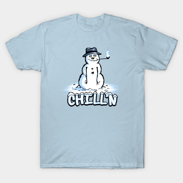 Chill'n Snowman T-Shirt by cjboco